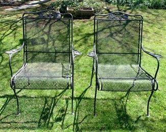 $40 - Pair of Black Metal Garden Chairs