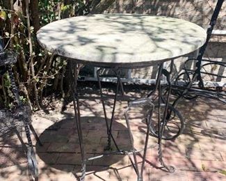 $75 - Garden Bistro Table (Metal Base, Concrete Top)