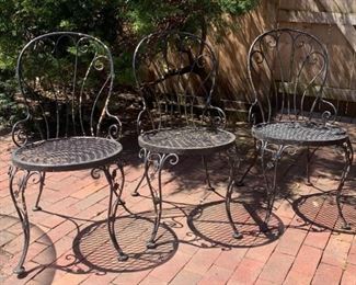 $60 - Set of 3 Metal Garden Dining Chairs