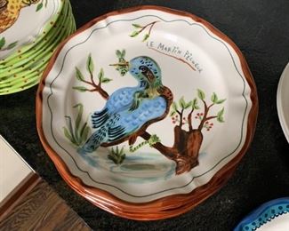 $80 for set- Pottery Plates / Shallow Bowls - Set of 11 - (from Anthropologie) - 9.75" Dia