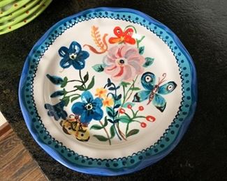 $15 for set- Pottery Plates / Shallow Bowls - Set of 2 - (from Anthropologie) - 9.75" Dia