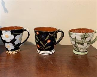 $60 for Set- Handmade Art Pottery Mugs - Set of 3 