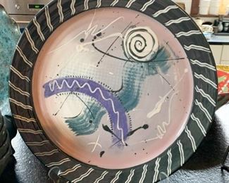 $45 - Handmade Art Pottery Platter - 16.25" Dia.