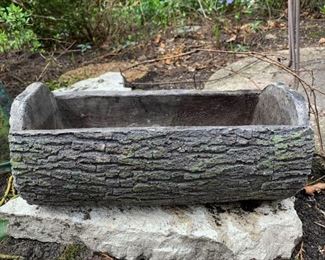 $50 - Concrete Faux Bois Log Planter 