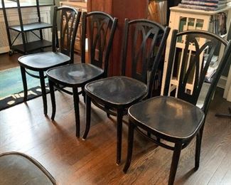 $50 for Set of 5 - Black Wooden Side Chairs (only 4 shown here, but there are 5 total)