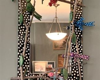 $65 - Wall Mirror with Birds & Branches (3-D) - 23" L x 35" H 