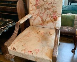 $45 - Antique / Vintage Open Armchair with Carved Details