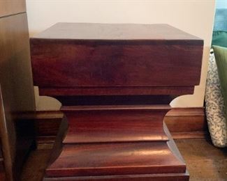 $60 - Wood Pedestal (has a crack along the top, see photo)- 13.75" L x 13.75" W x 18" H