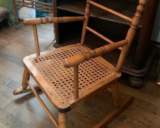 $60 - Vintage Children's Rocking Chair / Rocker with Cane Seat