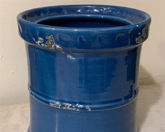 $15 - Williams-Sonoma Distressed Blue Pottery Kitchen Utensil Holder / Crock