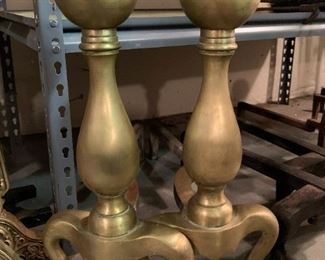 $60 - Large Brass Fireplace Andirons 