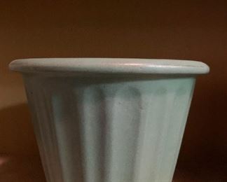 $18 - Green Matte Pottery Planter (no drainage hole) - 7" H