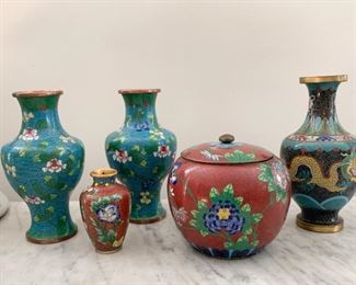 $75 for Lot - 5 Pieces of Chinese Cloisonne