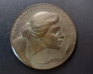 $20 - Vintage Medallion / Medal / Medallic Art (Ontario Sends Greetings...) - 2.75" Dia