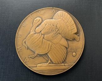 $20 - Vintage Medallion / Medal / Medallic Art (America Abundance, Turkey) - 2.75" Dia