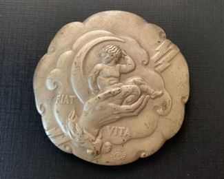 $30 - Vintage Medallion / Medal / Medallic Art (Fiat Vita) - 2.75" Dia