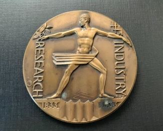 $15 - Vintage Medallion / Medal / Medallic Art (World's Fair - A Century of Progress) - 2.5" Dia