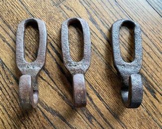 $6 each - Heavy Duty Cast Iron Hooks - 7.5" L x 2.5" W (there are 26 available)