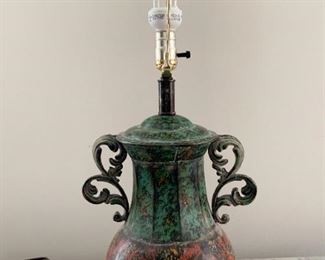 $45 - Metal 3-Footed Urn Style Table Lamp - 25" to top of harp, no finial