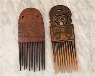 $45 - 2 African Wooden Combs