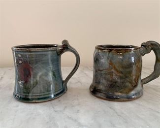 $100 - Pair of John Glick Pottery Hand-Thrown Mugs