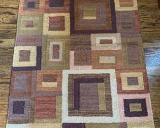 $25 -Geometric Flat Weave Rug / Floor Mat - 49.25" L x 30.25" W