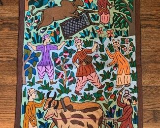 $60 -Chain Stitch Tapestry / Wall Hanging (Pakistan) - 2' x 2'11"