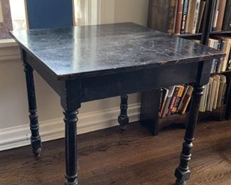 $45 - Vintage Square Table with Black Finish (30" L x 30" W x 29.5" H)