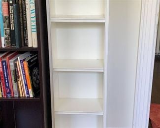 $28 - Small, Narrow White Bookshelf (14" L x 8" W x 48.5" H)