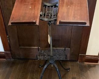 $250 - Antique Book Stand with Iron Base (Adjustable)