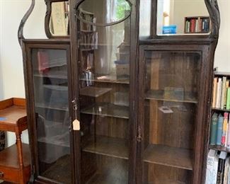 $495 - Antique Display Cabinet with Glass Doors & Mirrors - 57.5" L x 78.25" H x 13.75" Deep (some minor blemishes)