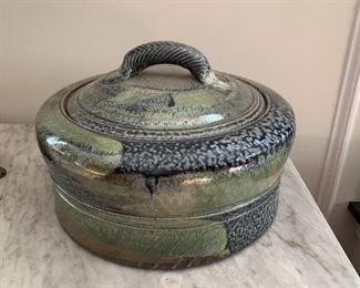 $250 - Jane Hamlyn Large Covered Studio Pottery Bowl, 1984/85, (12.75" dia)