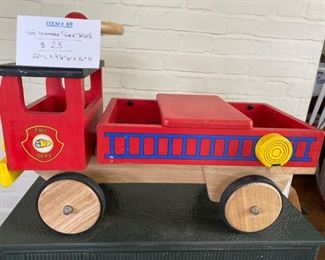 Item #69:   Wooden Toy Fire Truck                                  $25