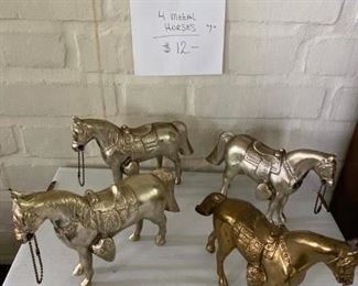 Item #165:   4 Metal Horses  7"                                        $12