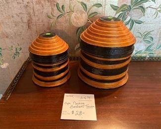#247	2 Nesting Baskets-Black & Brown	11"x 10"   &     8 1/2" x 7 1/2"-Taiwan	                                              $28
