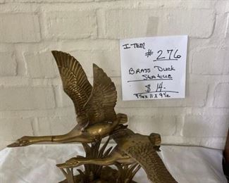 #276	Brass Duck Statue - 9 1/2" x 11" x 9 1/2"	      $14
