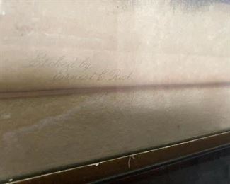 #279	Ernest Rost Framed Etching - The Old Millbrook"  32" x 16 1/2"	                                                                                  $85
