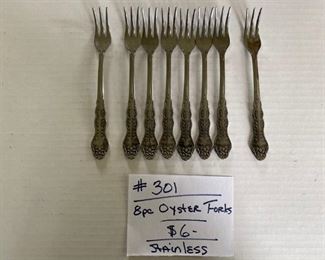 #301	Oyster Forks		8 Pc. - Stainless	                       $6
