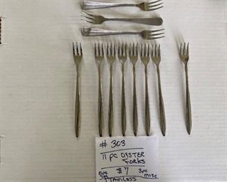#303		Oyster Forks	11 Pc. - 8 pc set & 3 misc   	$7
