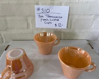 # 310	    3 Termocrisa Peach Luterware Cups		$12
