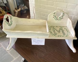 #311		Child's Doll Cradle w/Attached Seat	$32
