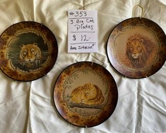 #353		3 Big Cat Plates	Home Interior	$12
