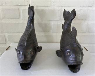 #372		2 Metal Koi Fisk Statues	 9" x 8"	    $52
