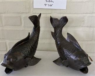 # 372		2 Metal Koi Fisk Statues		9" x 8"   	$52
