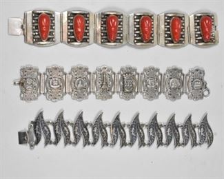 Lot of 3 Silver Bracelets