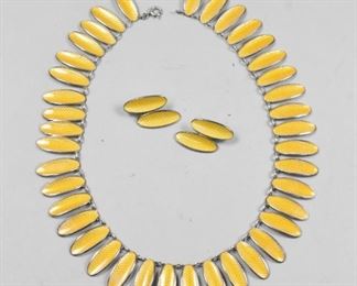 David Andersen Enameled Necklace and Earrings