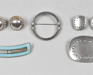 Jensen Danish Sterling, Pewter Pin, Sterling Pin Brooch