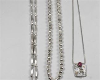 3 Sterling Native American Necklaces