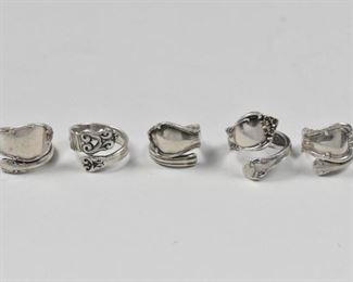 5 Sterling Spoon Rings