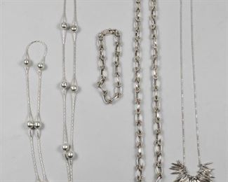 3 Sterling Necklaces and Bracelet